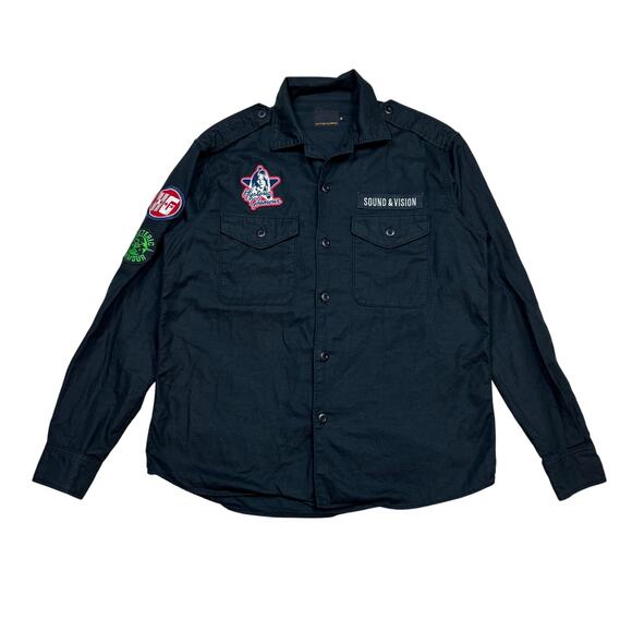 Hysteric Glamour Patch Military Button Up Shirt Men's Medium Safari Utility
